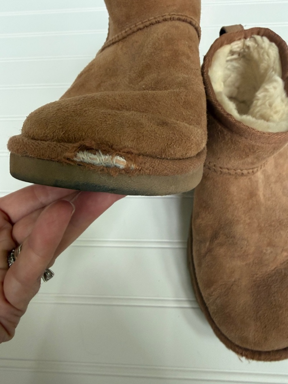 UGG Mini Boot in Chestnut Brown with Shearling - Picture 4 of 11